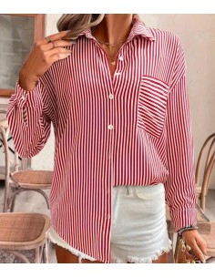 Camisa Rayas Rojas