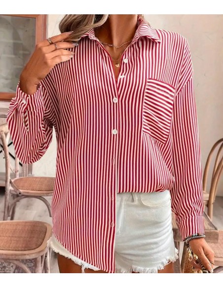 Camisa Rayas Rojas