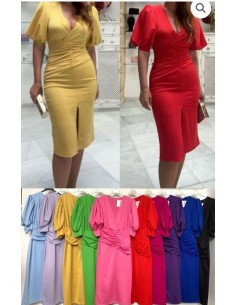 vestido con cintura de rizo