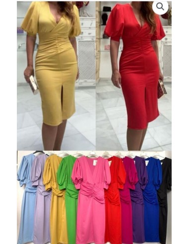 vestido con cintura de rizo