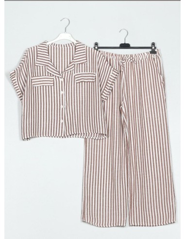 CONJUNTO A RAYAS MARRÓN